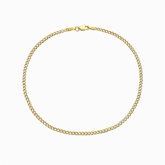 14K Curb Chain Anklet