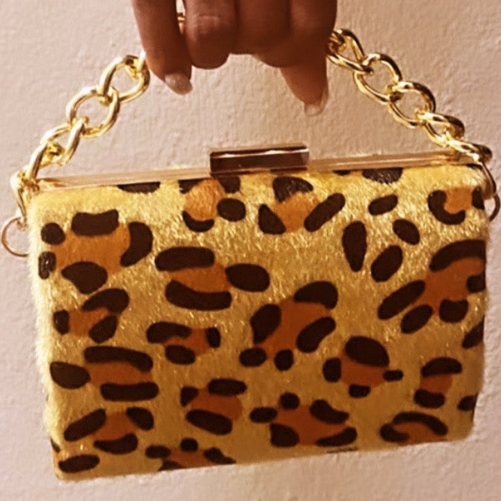 Golden Leopard Clutch