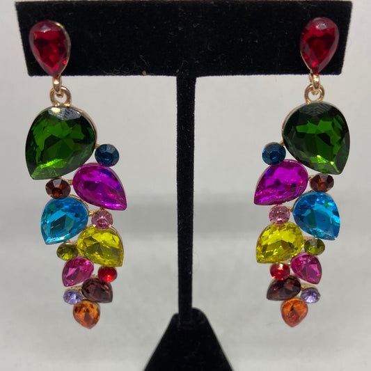 Multi Stone Dangle Earrings