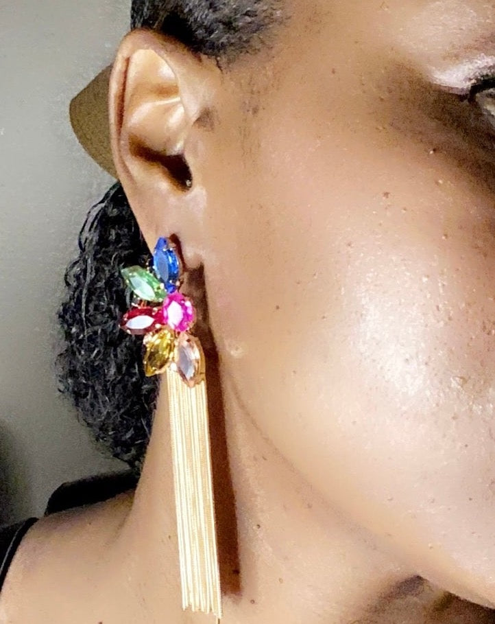 Luxe Rhinestone Dangle Earrings