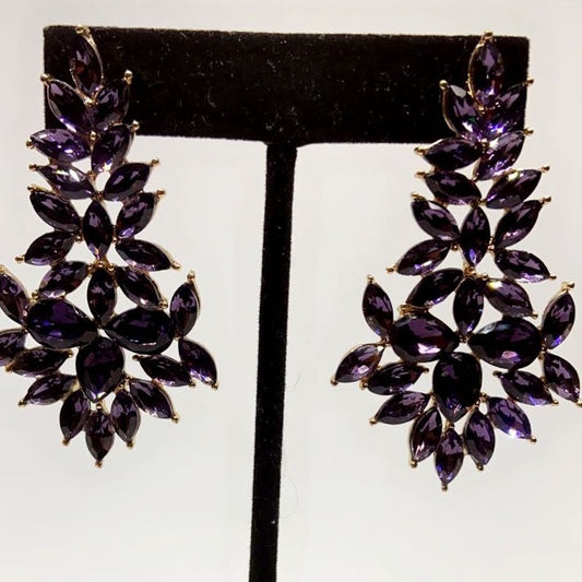 Purple Stone Dangle Earrings