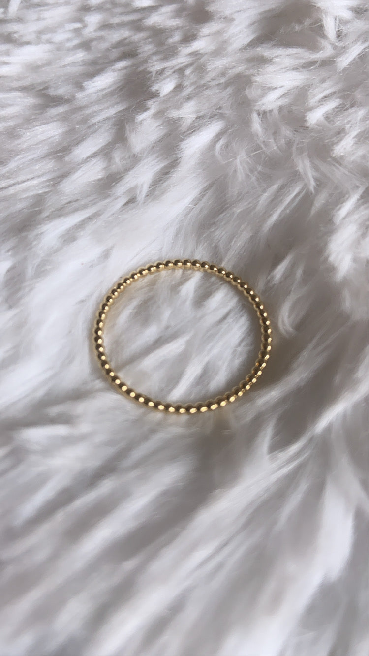14k Gold Beaded Ring