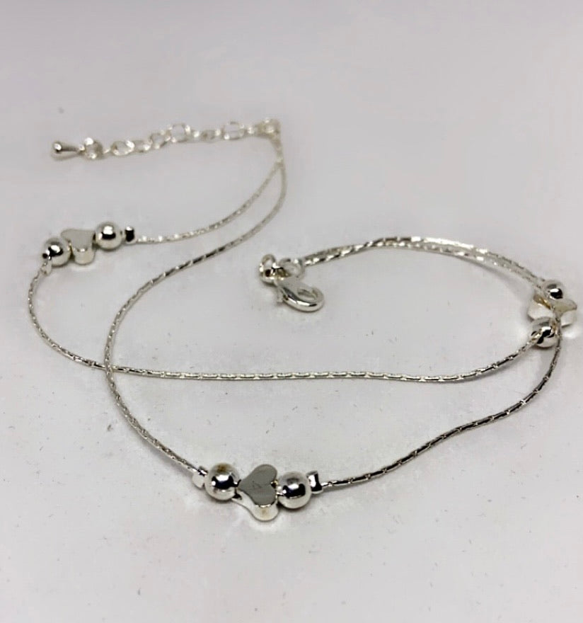 Two Strand Heart Anklet