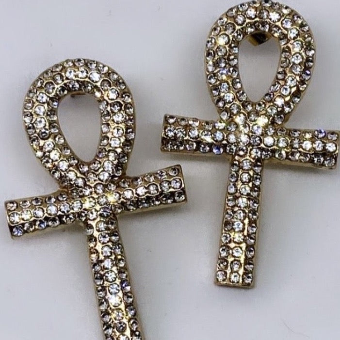 Sparkle Ankh Earrings