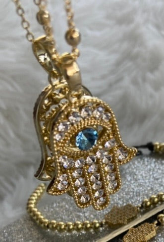 Evil Eye Hamsa Hand Pendant with Chain | Shubhanjali | Care for Your Mind,  Body & Soul!
