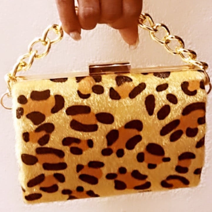 Golden Leopard Clutch