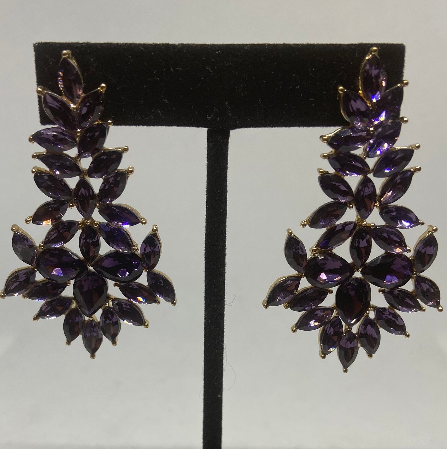 Purple Stone Dangle Earrings