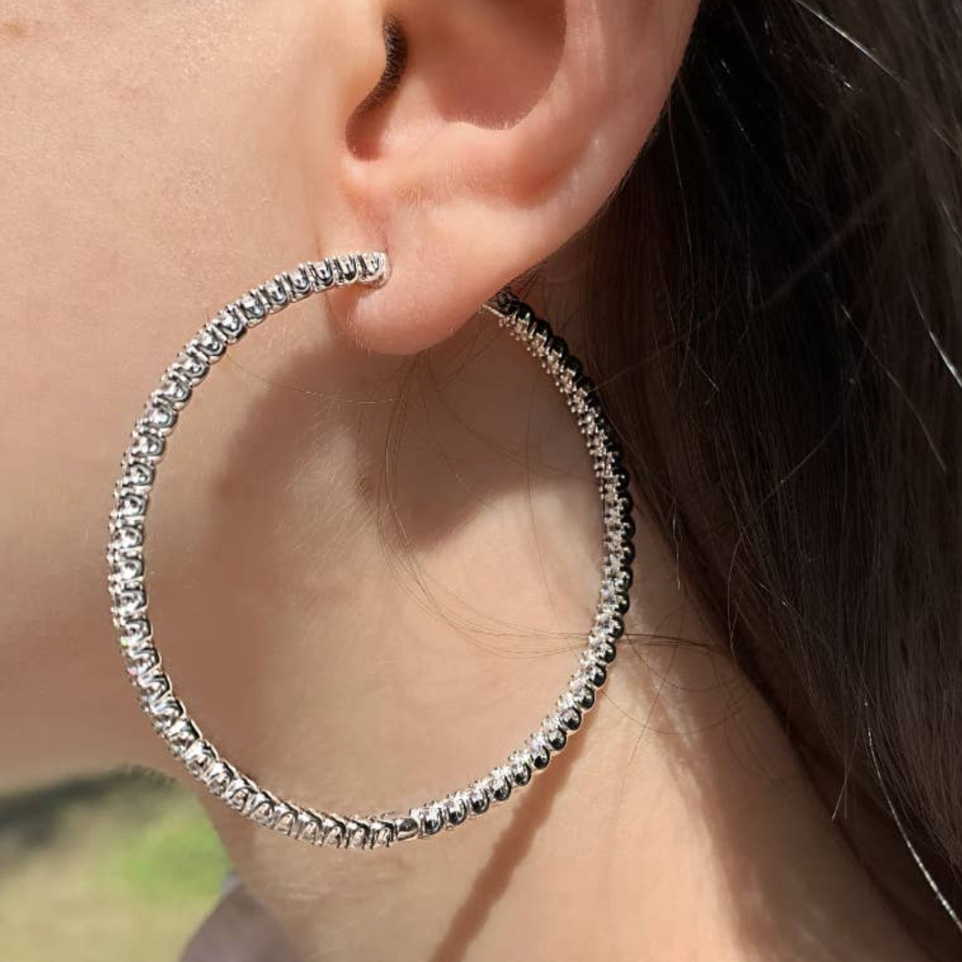 Luxe Diamond Hoop Earrings