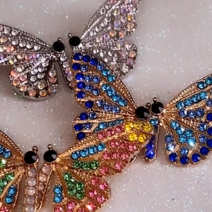 Rhinestone Butterfly Earrings