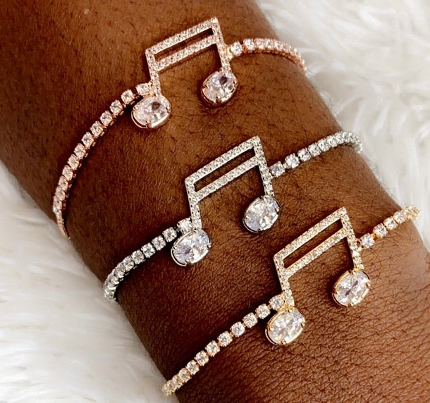 Music note crystal bracelet