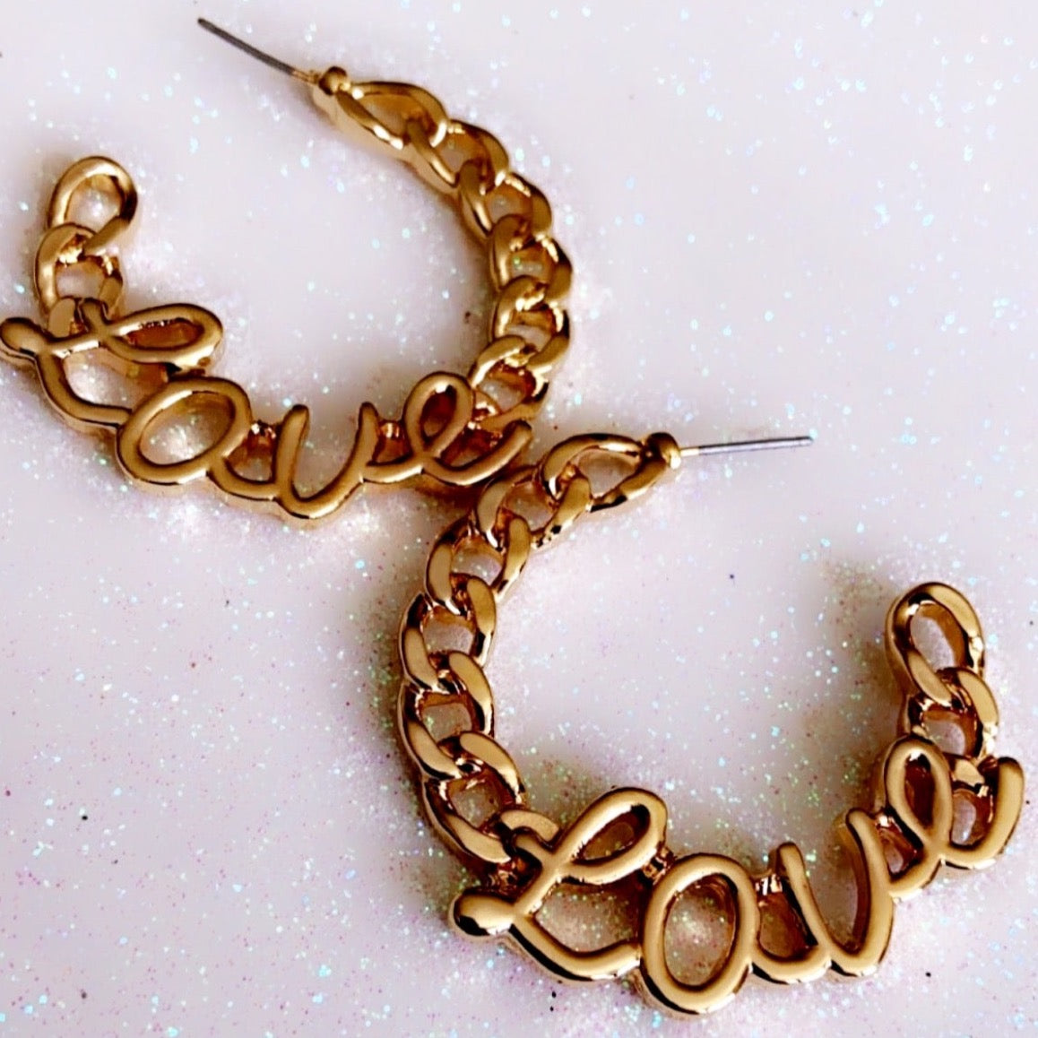 Love Chain Hoop Earrings