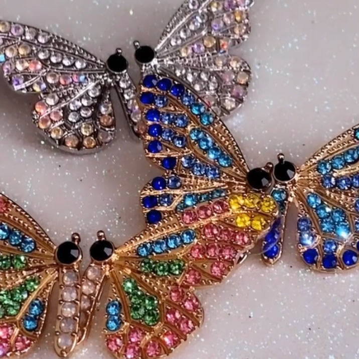 Rhinestone Butterfly Earrings